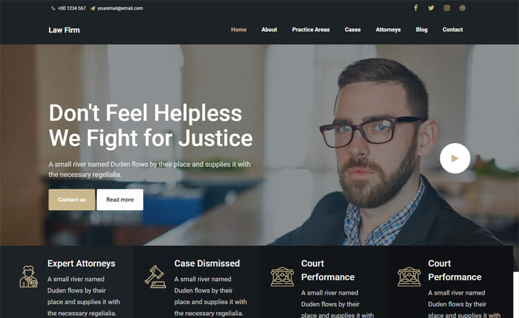 Law Firm - Free Bootstrap 4 HTML5 Agency Website Templates
