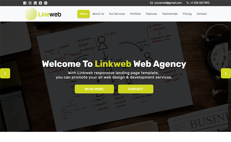 LinkWeb - Free Bootstrap 4 HTML5 professional business website template