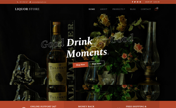 LiquorStore - Free Bootstrap 4 HTML5 E-commerce Website Template