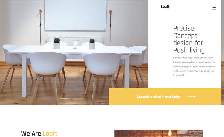 Loaft - Free HTML5 Bootstrap 4 Interior Designing Agency Website Template