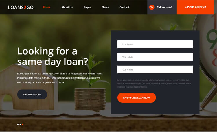 Loans2go - Free Bootstrap 4 HTML5 Business Website Template