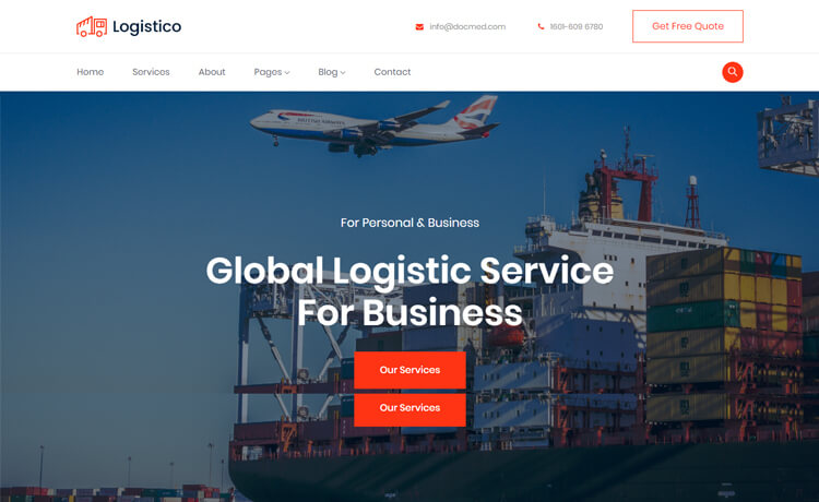 Logistico - Free Bootstrap 4 HTML5 Logistics Website Template