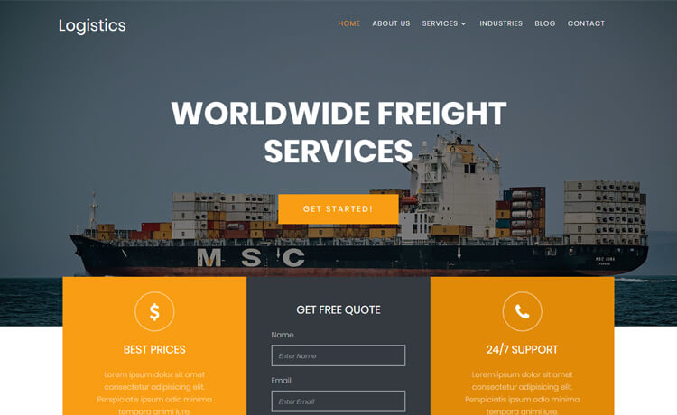 Logistics - Free HTML5 Bootstrap 4 Agency Website Template