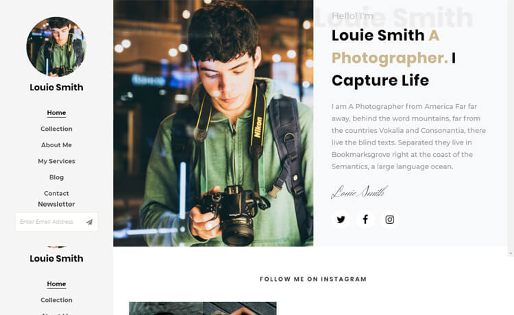 Louie - Free Bootstrap 4 HTML5 Photography Website Template