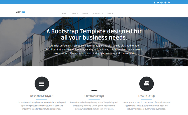 MaxiBiz - Free Bootstrap HTML5 multi-page business website template for creative agency, web development agency, digital agency
