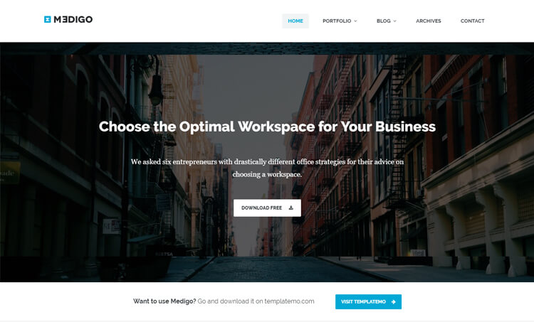 Medigo - Free Responsive Professional Business Portfolio Website Template