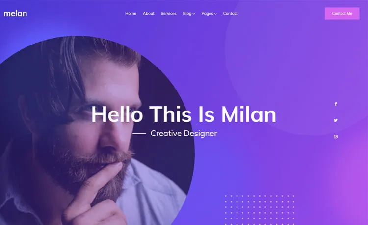 Melan - Free Bootstrap 4 HTML5 Personal Portfolio Website Template