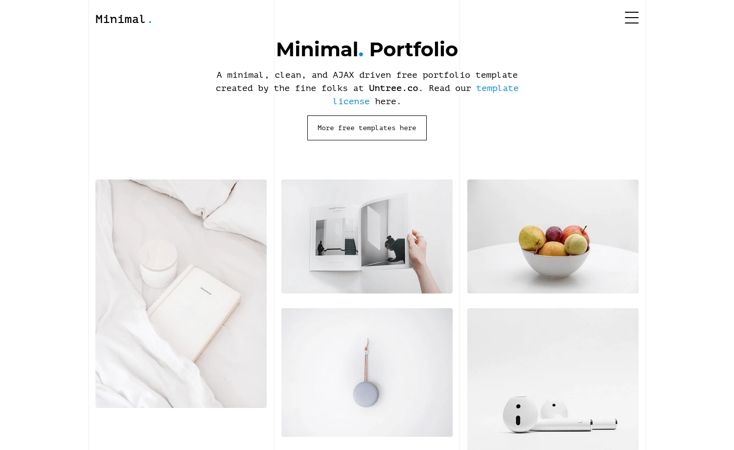 Minimal - Free Bootstrap 4 One-page Portfolio Website Template