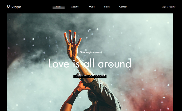 Mixtape - Free Bootstrap 4 HTML5 music website template