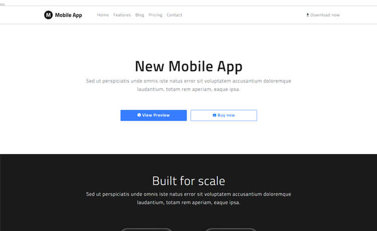 Mobile App - Free HTML5 Bootstrap 4 App Landing Page Template
