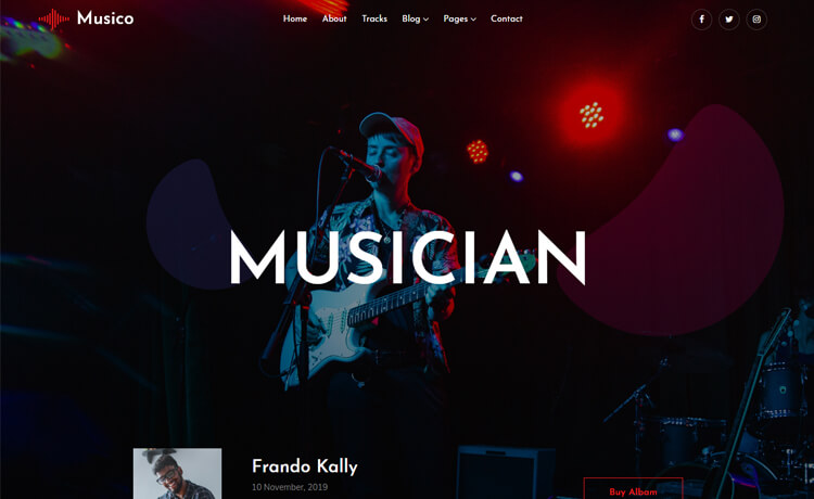 Musico - Free Bootstrap 4 HTML5 Music Website Template