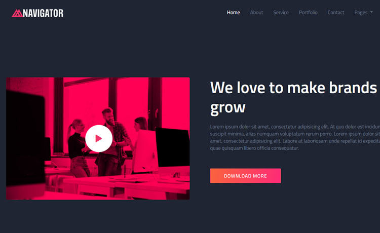 Navigator - Simple one page bootstrap template free download