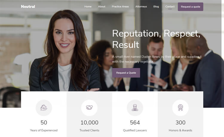 Neutral - Free Bootstrap 4 HTML5 Business Website Template