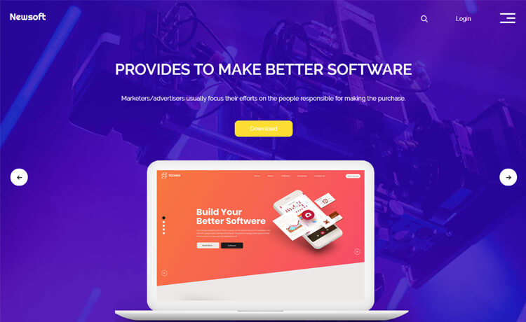 Newsoft - Free Bootstrap 4 HTML5 Landing Page Template