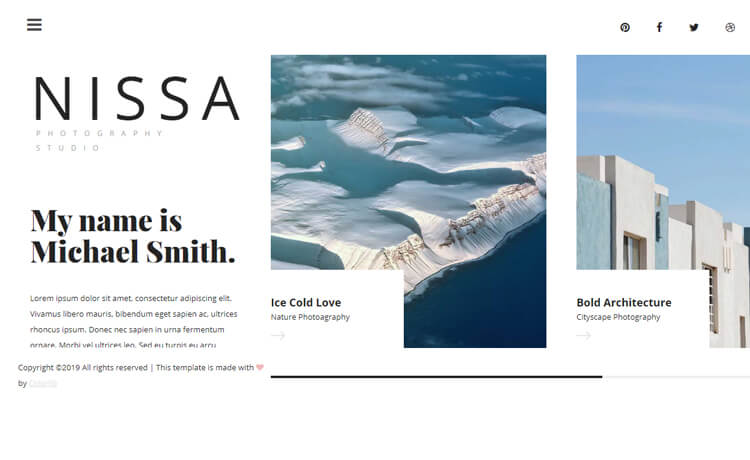 Nissa - Free Bootstrap 4 HTML5 Photography Website Template
