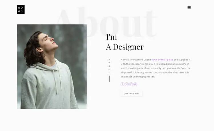 Noah - Free HTML5 Personal Landing Page Template