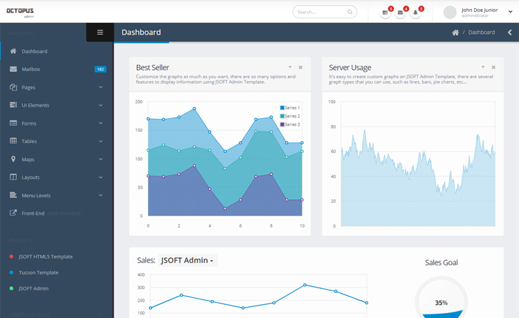 Octopus - Free Bootstrap HTML5 admin dashboard template