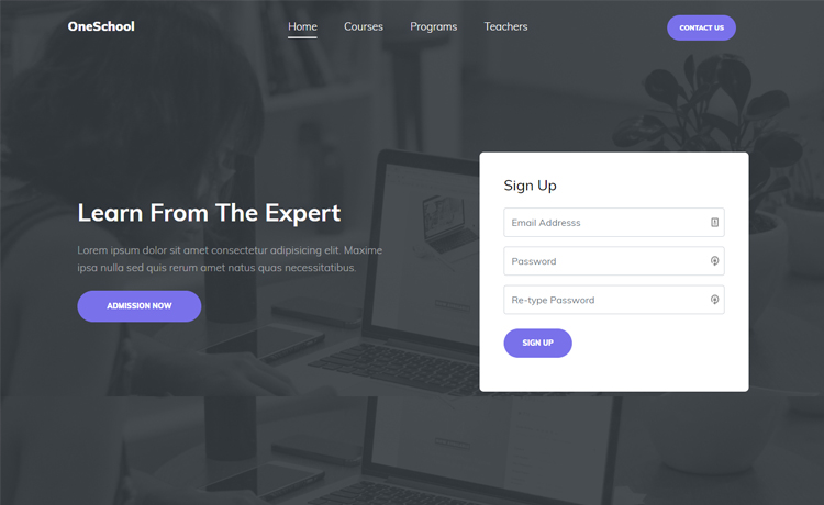 OneSchool - Free Bootstrap 4 HTML5 Educational Website Template