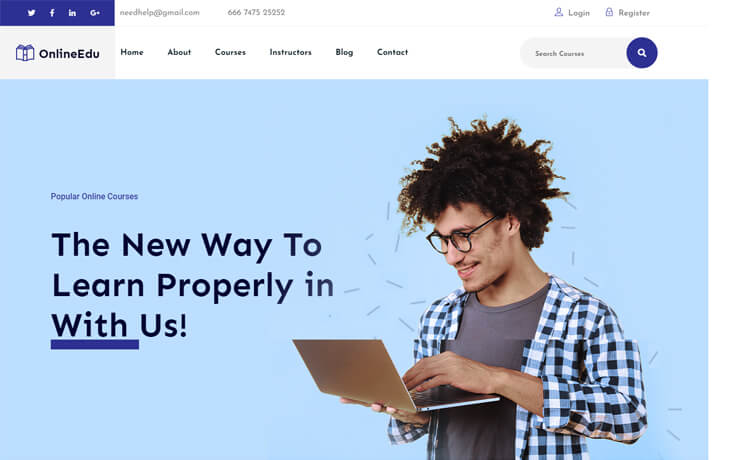 OnlineEdu - Free Bootstrap 4 HTML5 Online Education Website Template