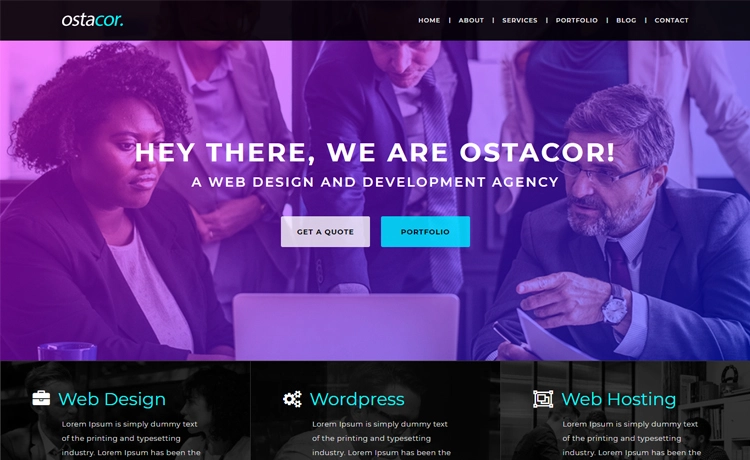 Ostacor - Free Bootstrap HTML5 creative digital or web development agency website template
