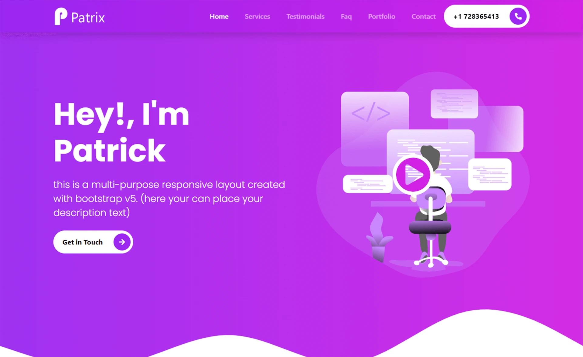 Patrix - Free Responsive Bootstrap 5 Landing Page Template