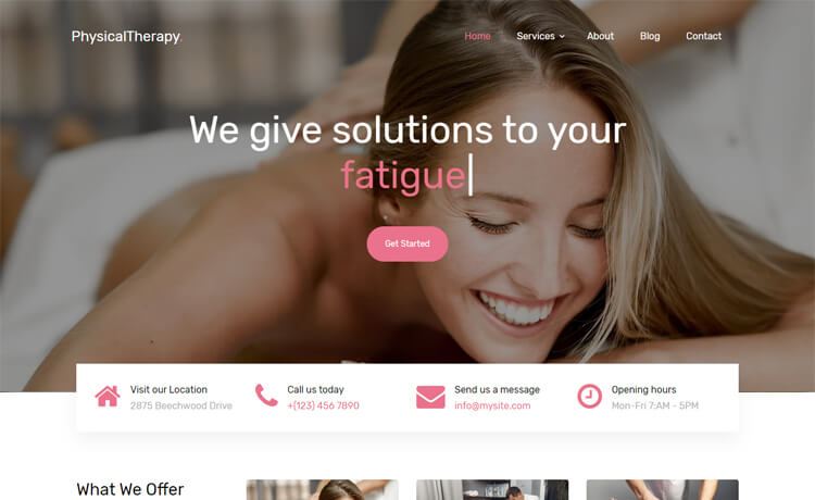 Physical Therapy - Free Bootstrap 4 HTML5 Medical Website Template