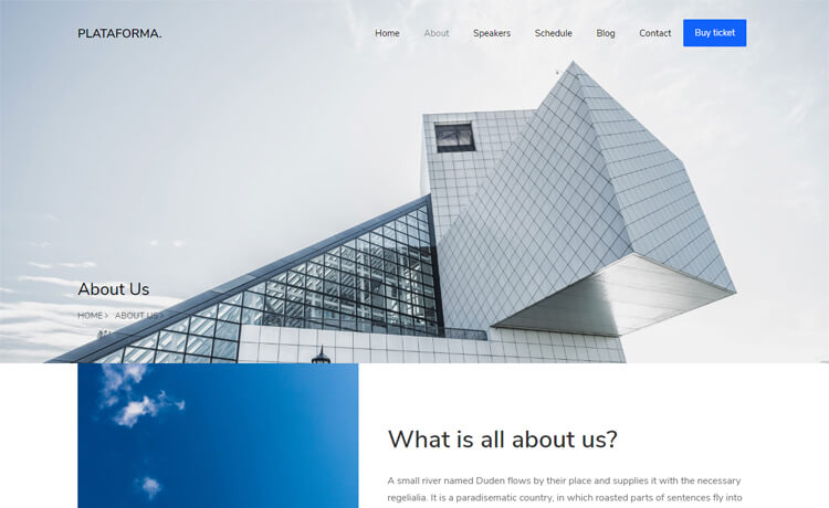 Plataforma - Free Bootstrap 4 HTML5 Event Management Website Template