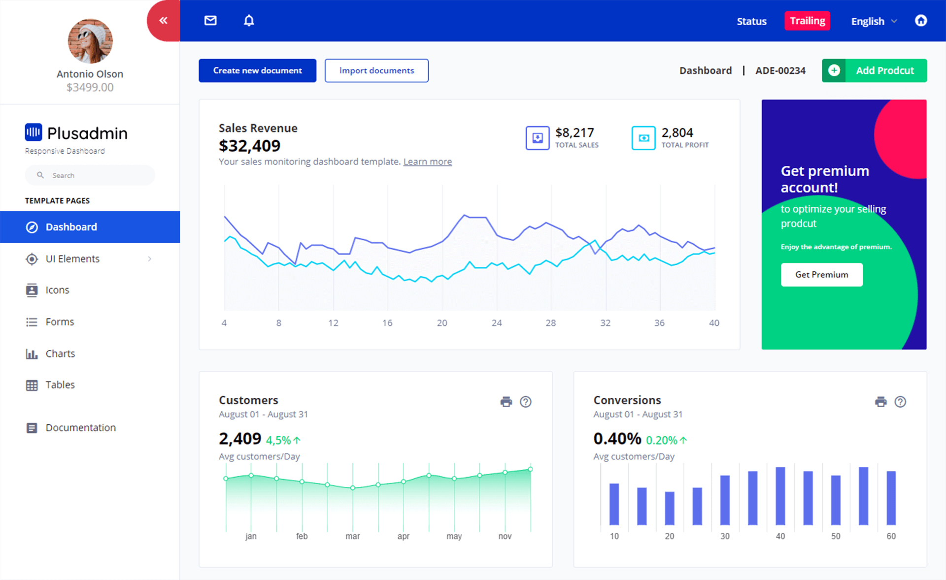 PlusAdmin - Free Bootstrap 5 Admin Dashboard Template