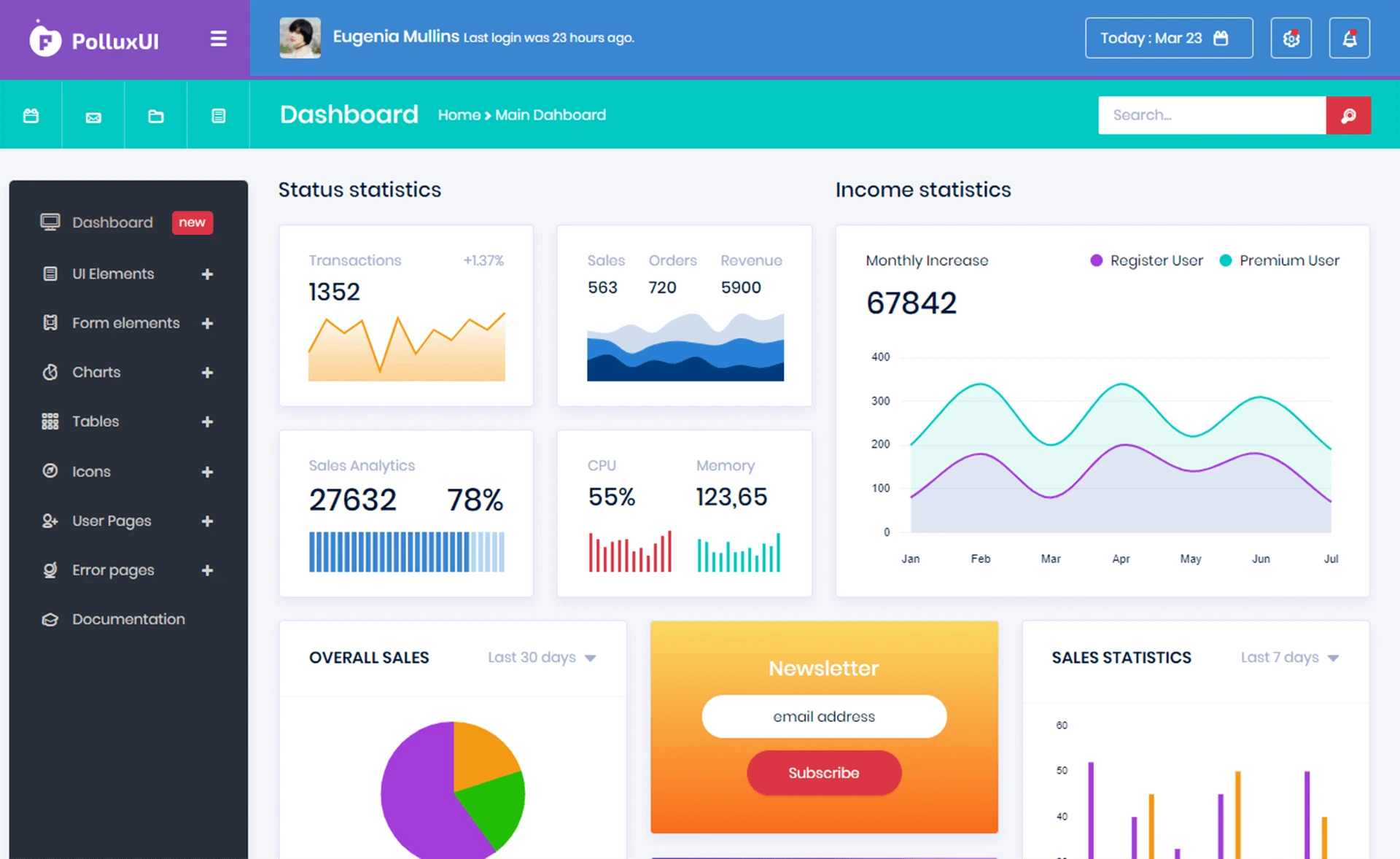 PolluxUI - Free Bootstrap 5 HTML5 Admin Dashboard Template