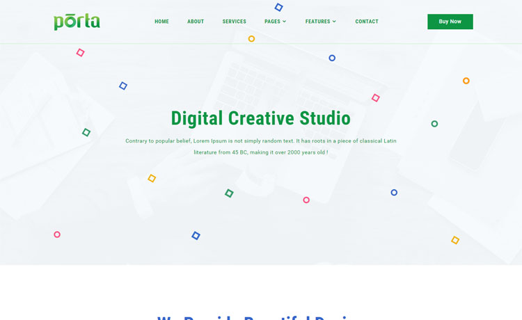 Porta - A free Bootstrap minimal portfolio website template