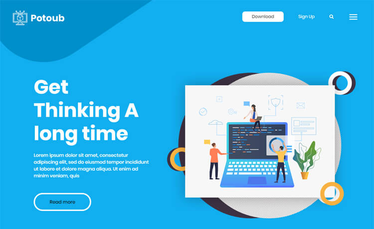 Potoub - Free Bootstrap 4 HTML5 App Landing Page Template