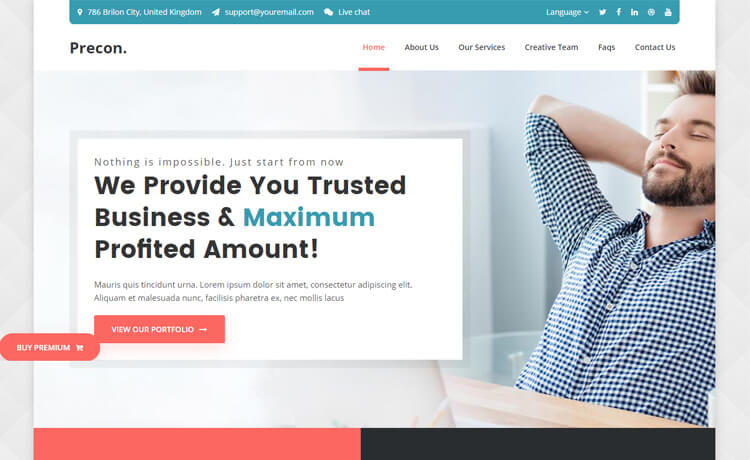 Precon - Free Bootstrap 4 HTML5 Multipurpose Business Website Template