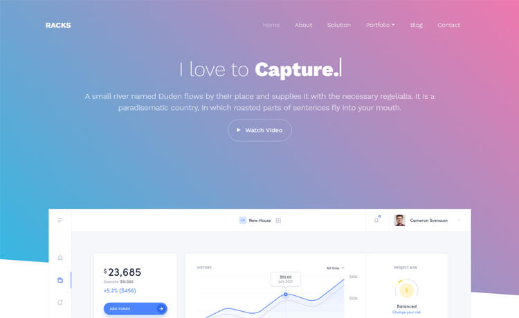 Racks - Free Bootstrap 4 HTML5 Business Landing Page Template