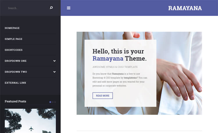 Ramayana - Free Bootstrap 4 HTML5 Business Agency Website Template