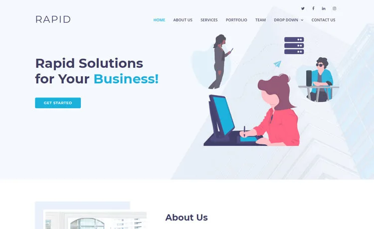 Rapid - Free Bootstrap Business Website Template