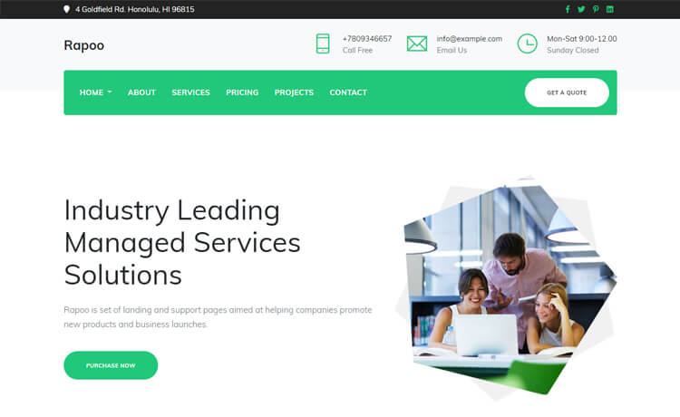 Rapoo - Free Bootstrap 4 HTML5 Corporate Website Template