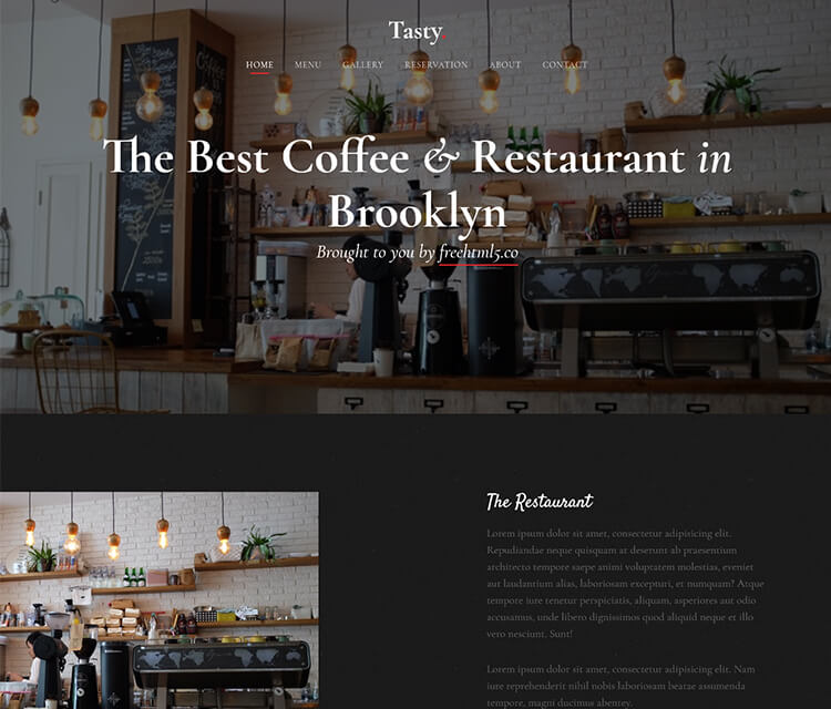 Tasty - Free Bootstrap Templates for Food Restaurant Cafe Websites - Download Now