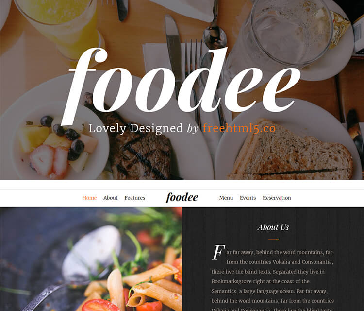 Foodee - Free Bootstrap Template for Restaurant Website