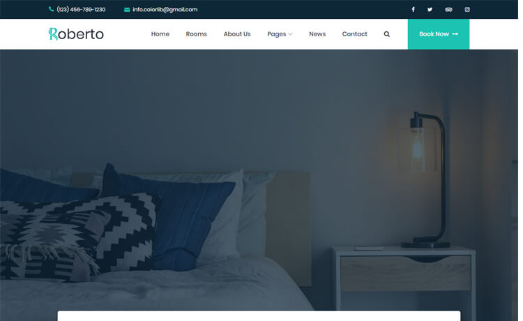 Roberto - Free HTML5 Hotel Website Template Based On Bootstrap 4