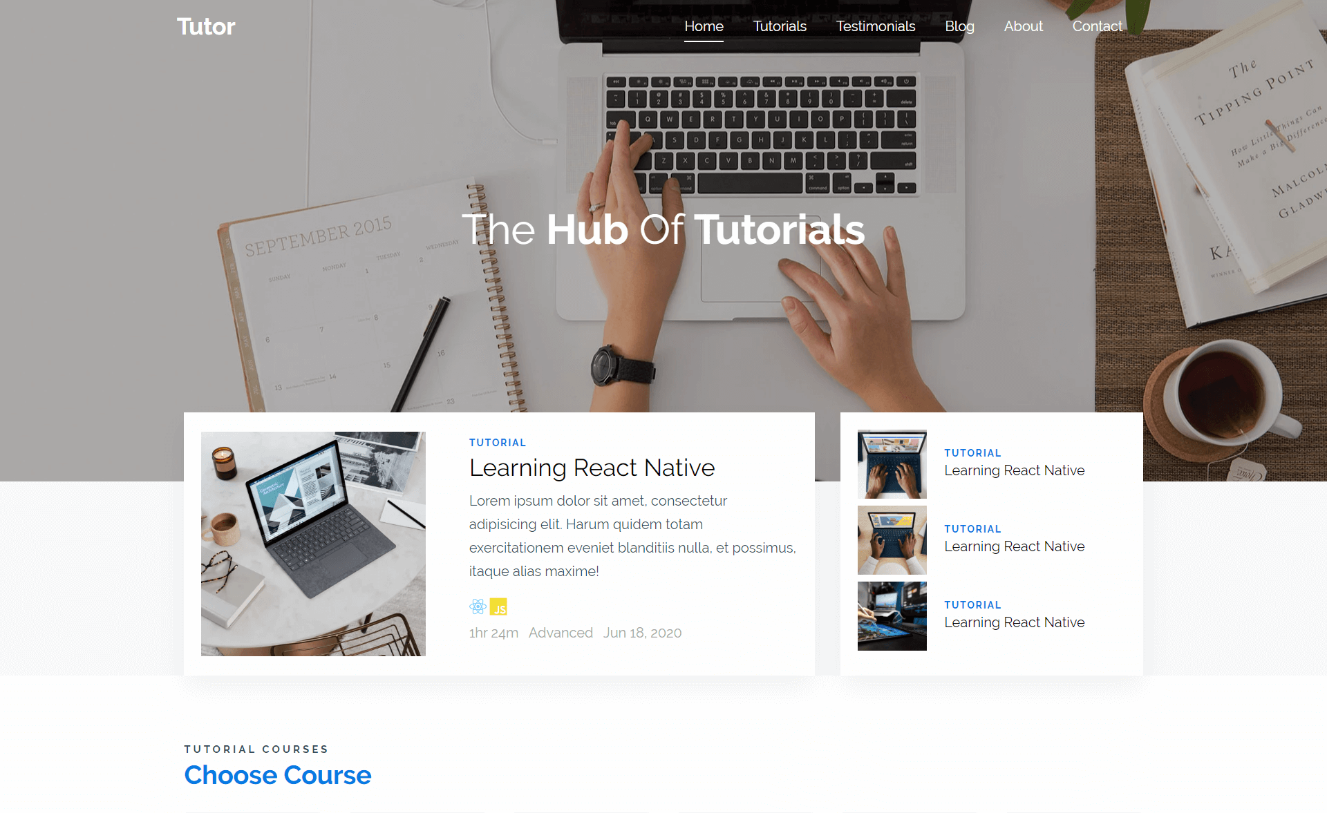 Tutor - Free Responsive Bootstrap 4 HTML5 Educational Website Template