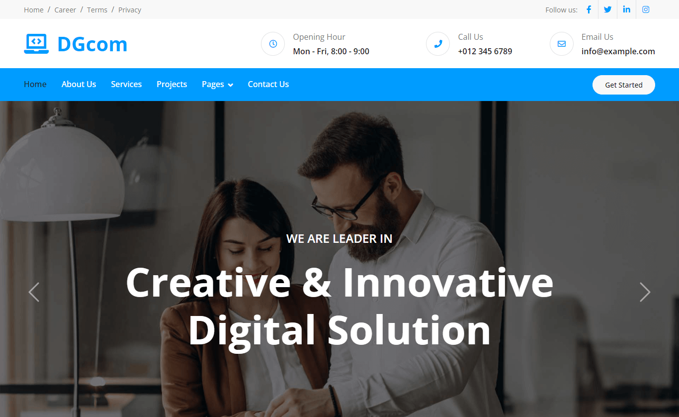 DGcom - Free Bootstrap 5 HTML5 Design Agency Website Template