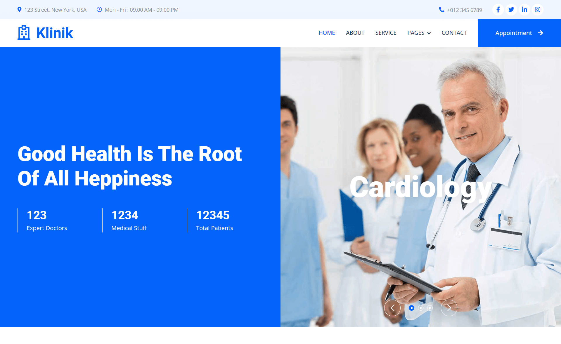 Klinik - Responsive Free HTML5 Bootstrap 4 Medical Website Template