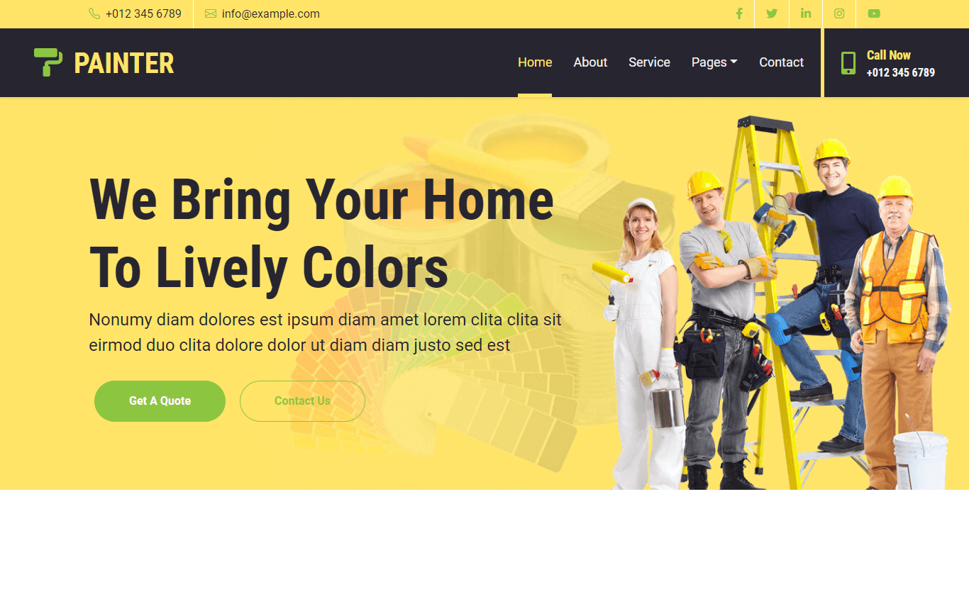 PAINTER - Free Bootstrap 5 Painting Company Website Template