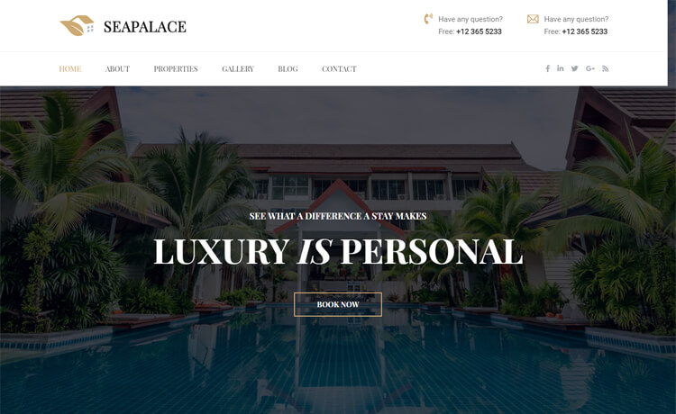 Seapalace - Free HTML5 Bootstrap 4 Hotel Website Template