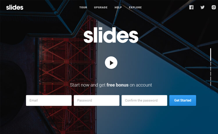 Slides - Animated Landing Page - Free HTML5 template for app
