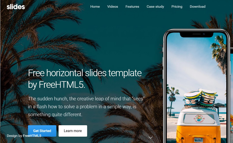 Slides - Free HTML5 Horizontal Sliding template