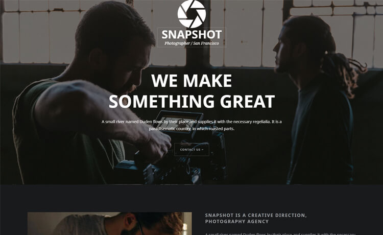Snapshot - Free Bootstrap 4 HTML5 Photography Website Template