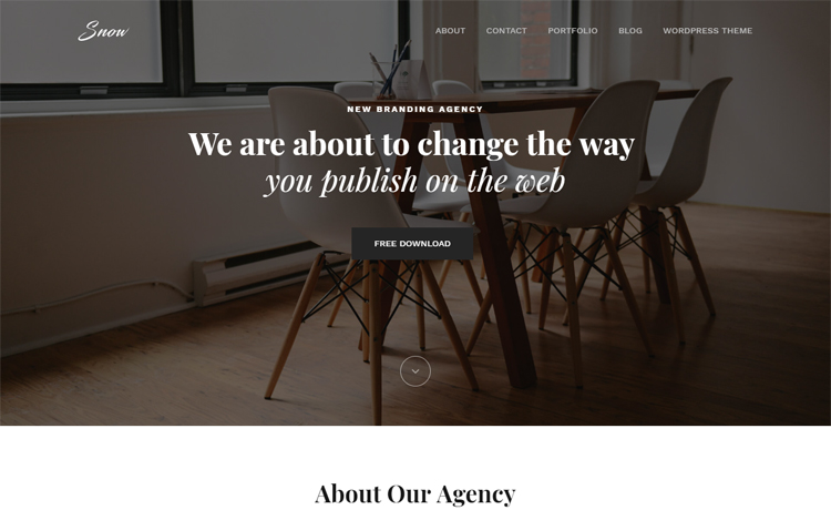 Snow - Free HTML5 Bootstrap 4 portfolio website template
