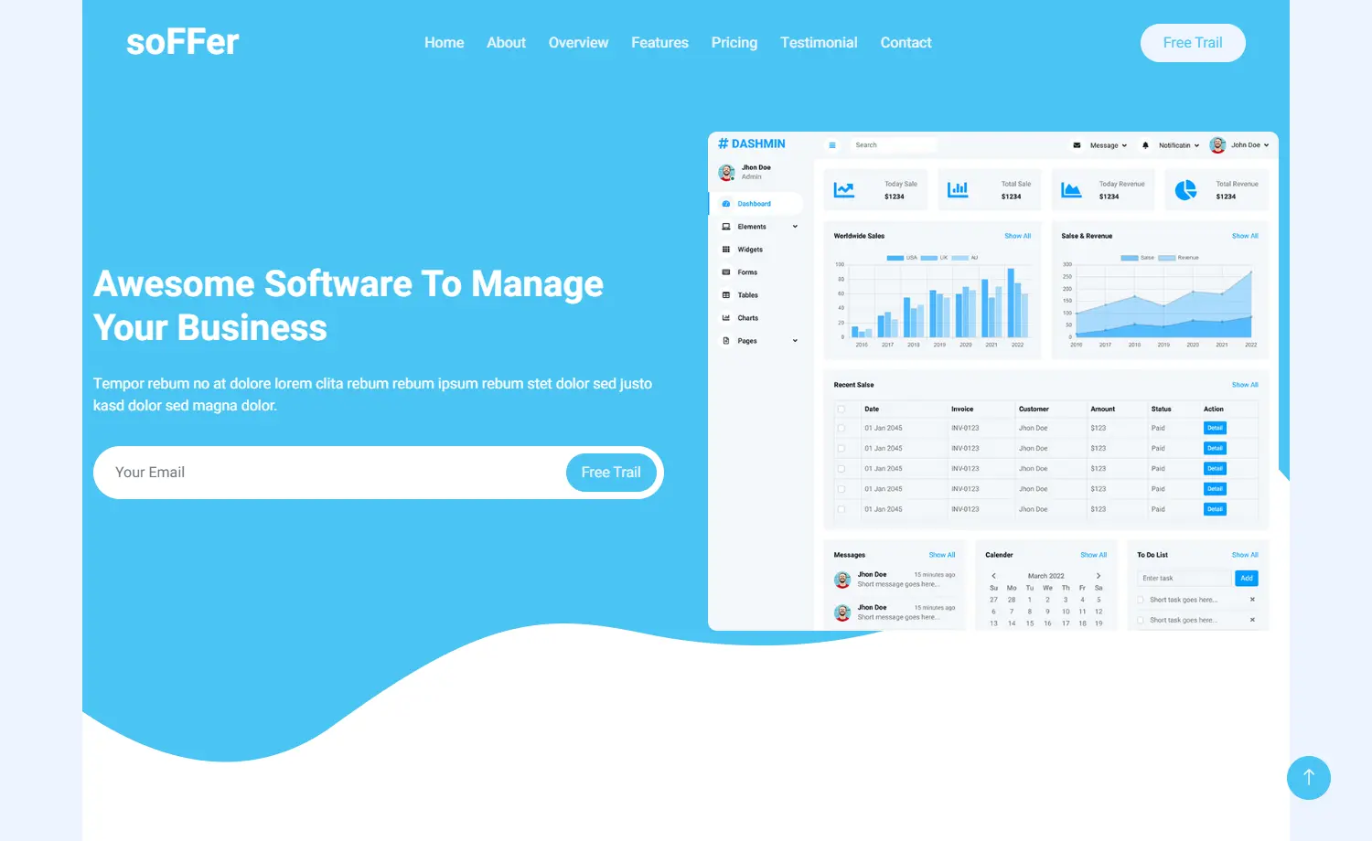 soFFer – Responsive Free Bootstrap 5 HTML5 Landing Page Template