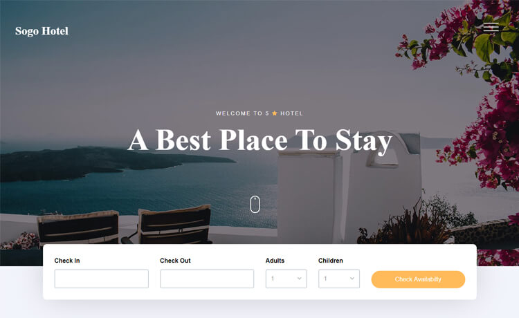 Sogo - Free Bootstrap 4 HTML5 Responsive Hotel Website Template